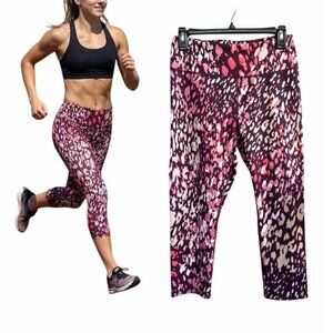 FILA SPORT Women's Animal Print Multicolor High Rise Fashion Capri Leggings Sz M